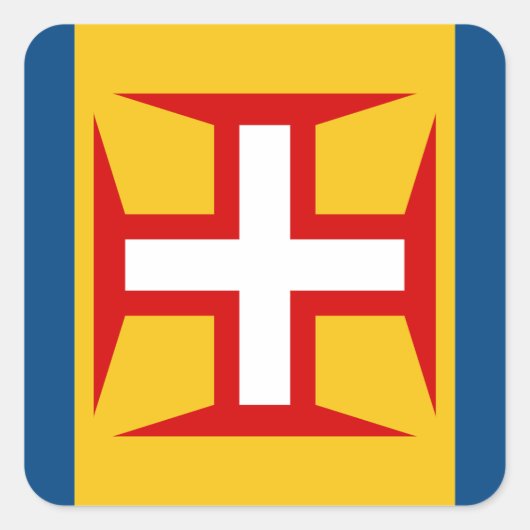 Flagge Madeiras (Portugal) Quadratischer Aufkleber (Vorderseite)
