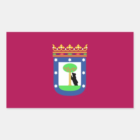 Flagge Madrid Spanien (Stadt) Rechteckiger Aufkleber (Vorderseite)