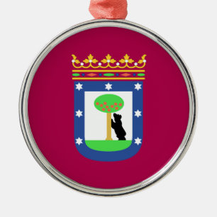 Flagge Madrids Spanien (Stadt) Ornament Aus Metall