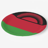 Flagge Malawis Pappteller (Schrägansicht)