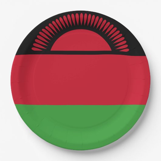 Flagge Malawis Pappteller (Vorderseite)