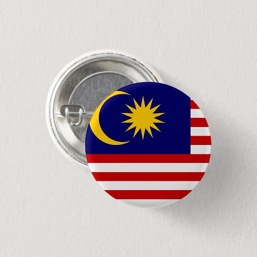 Flagge Malaysias Button (Vorne & Hinten)