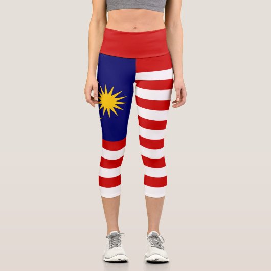 Flagge Malaysias Capri Leggings (Vorderseite)
