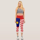Flagge Malaysias Capri Leggings (Vorderseite)