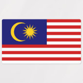 Flagge Malaysias Etiketten (Design 1)
