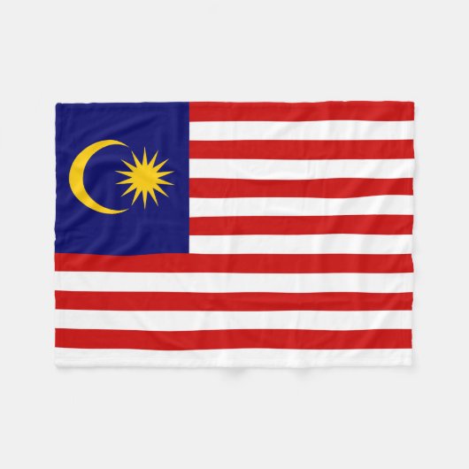 Flagge Malaysias Fleecedecke (Vorderseite (Horizontal))