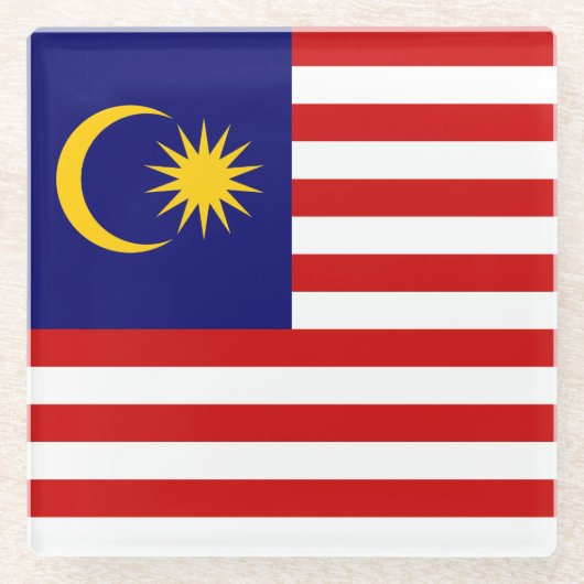 Flagge Malaysias Glasuntersetzer (Vorderseite)