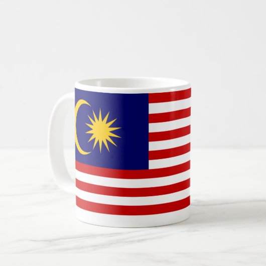 Flagge Malaysias Kaffeetasse (Vorderseite Links)