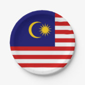 Flagge Malaysias Pappteller (Vorderseite)