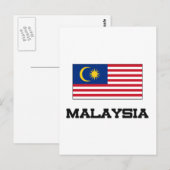 Flagge Malaysias Postkarte (Vorne/Hinten)