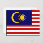 Flagge Malaysias Postkarte (Vorne/Hinten)