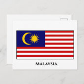 Flagge Malaysias Postkarte (Vorne/Hinten)