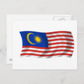 Flagge Malaysias Postkarte (Vorne/Hinten)