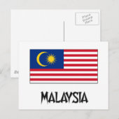Flagge Malaysias Postkarte (Vorne/Hinten)