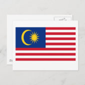 Flagge Malaysias Postkarte (Vorne/Hinten)
