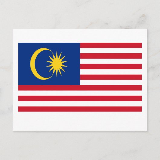 Flagge Malaysias Postkarte (Vorderseite)