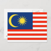 Flagge Malaysias Postkarte (Vorne/Hinten)