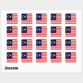 Flagge Malaysias Quadratischer Aufkleber (Blatt)
