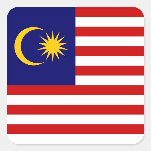 Flagge Malaysias Quadratischer Aufkleber (Vorderseite)