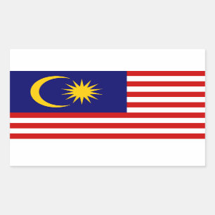 Flagge Malaysias Rechteckiger Aufkleber