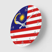 Flagge Malaysias Runde Wanduhr (Winkel)