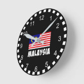 Flagge Malaysias Runde Wanduhr (Winkel)