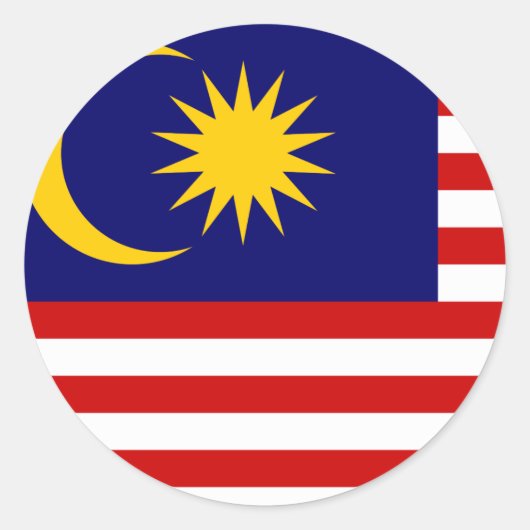 Flagge Malaysias Runder Aufkleber (Vorderseite)