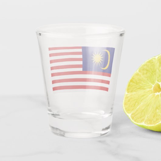 Flagge Malaysias Schnapsglas (Rückseite)