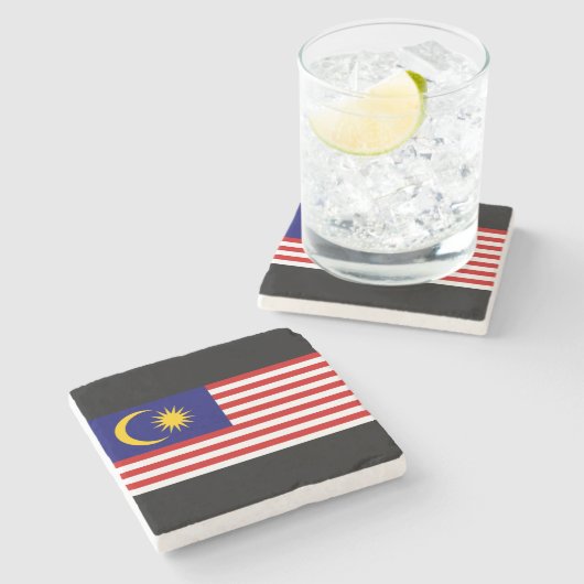 Flagge Malaysias Steinuntersetzer (Seitenansicht)