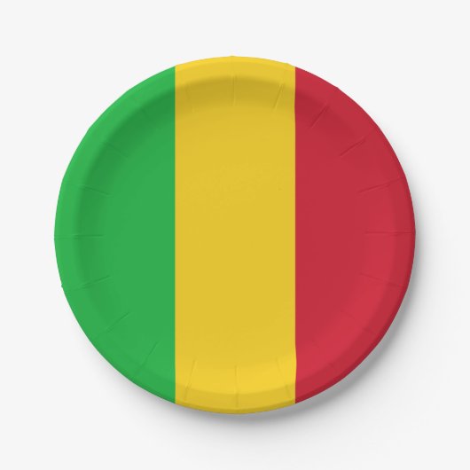 Flagge Malis Pappteller (Vorderseite)