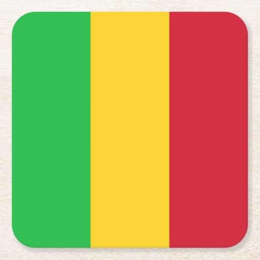 Flagge Malis Rechteckiger Pappuntersetzer (Vorderseite)