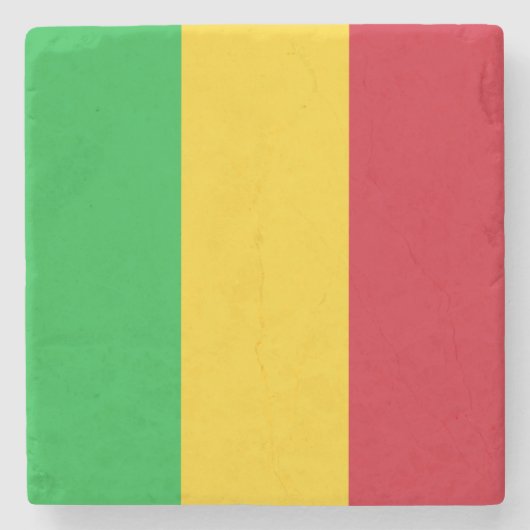 Flagge Malis Steinuntersetzer (Vorderseite)