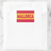 Flagge Mallorcas Ovaler Aufkleber (Tasche)