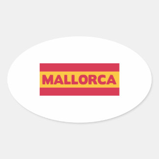 Flagge Mallorcas Ovaler Aufkleber
