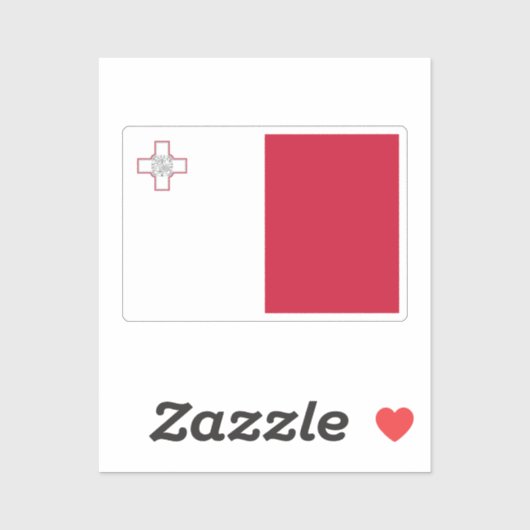 Flagge Maltas Aufkleber (Blatt)