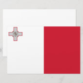 Flagge Maltas Briefpapier (Vorne/Hinten)