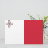 Flagge Maltas Briefpapier (Stehend Vorderseite)