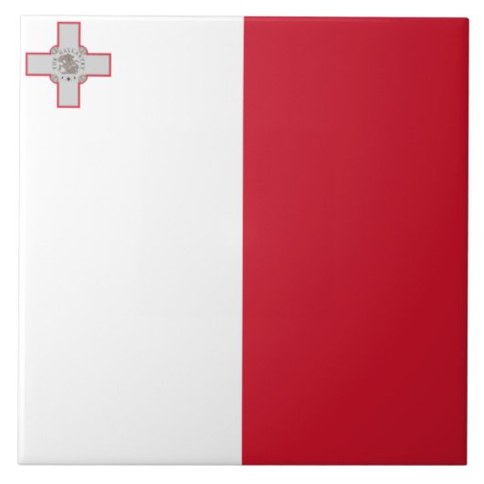 Flagge Maltas Fliese (Vorderseite)