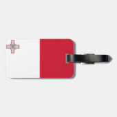 Flagge Maltas Gepäckmarke mit Ledergurt Gepäckanhänger (Rückseite horizontal)