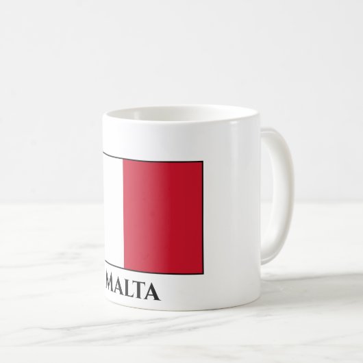 Flagge Maltas Kaffeetasse (VorderseiteRechts)