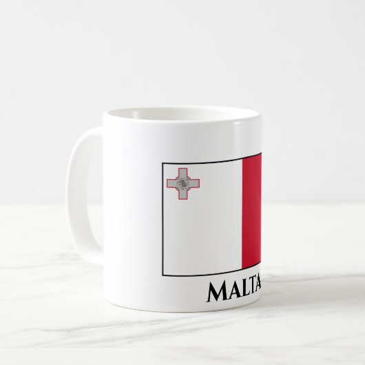 Flagge Maltas Kaffeetasse (Vorderseite Links)