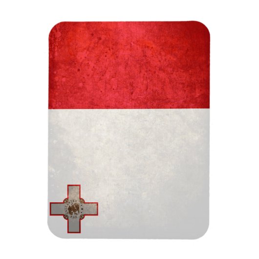 Flagge Maltas Magnet (Vertikal)