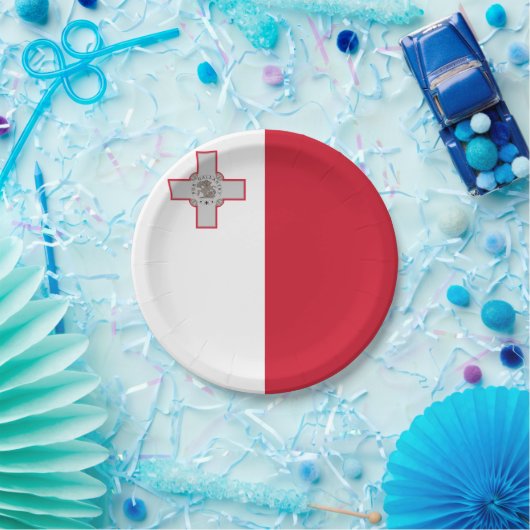 Flagge Maltas Pappteller (Party)