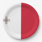 Flagge Maltas Pappteller (Vorderseite)