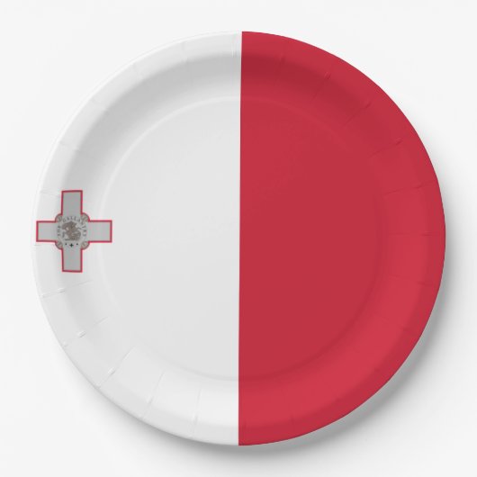 Flagge Maltas Pappteller (Vorderseite)