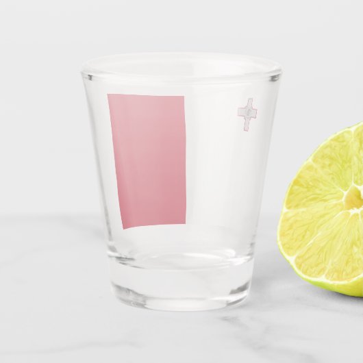 Flagge Maltas Schnapsglas (Rückseite)