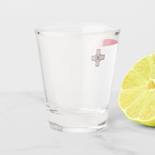 Flagge Maltas Schnapsglas (Links)