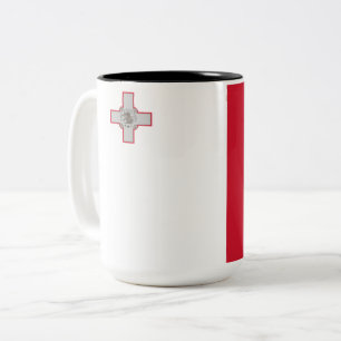 Flagge Maltas Zweifarbige Tasse