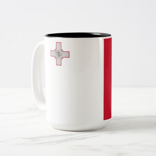 Flagge Maltas Zweifarbige Tasse (Vorderseite Links)