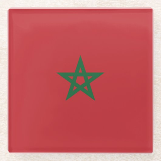 Flagge Marokko Glasuntersetzer (Vorderseite)